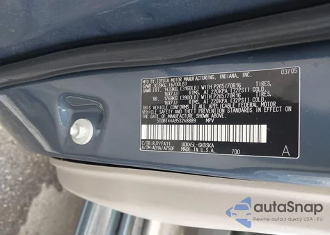 2005 Toyota Sequoia Sr5 V8 из США, поврежденный, VIN 5TDBT44A95S248889